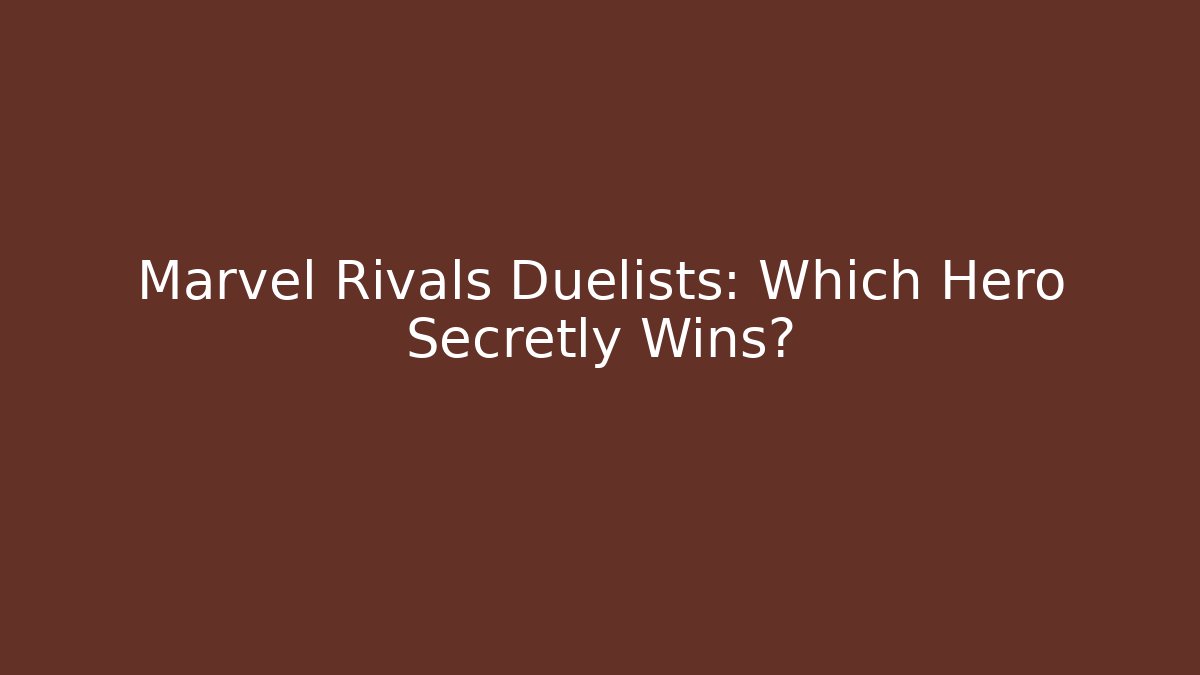 Marvel Rivals Duelists: Which Hero Secretly Wins?