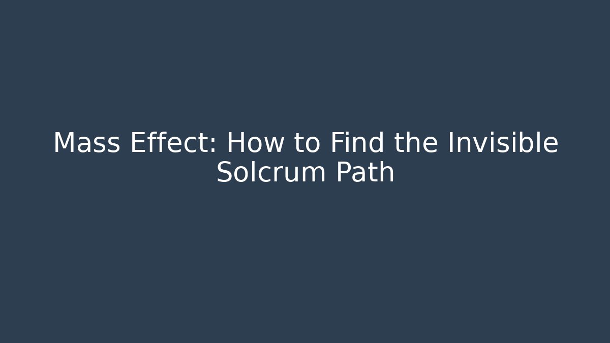 Mass Effect: How to Find the Invisible Solcrum Path