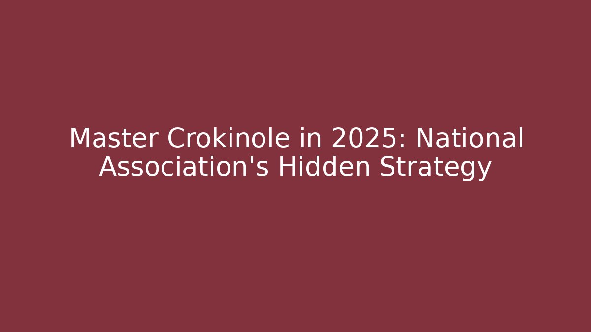 Master Crokinole in 2025: National Association's Hidden Strategy