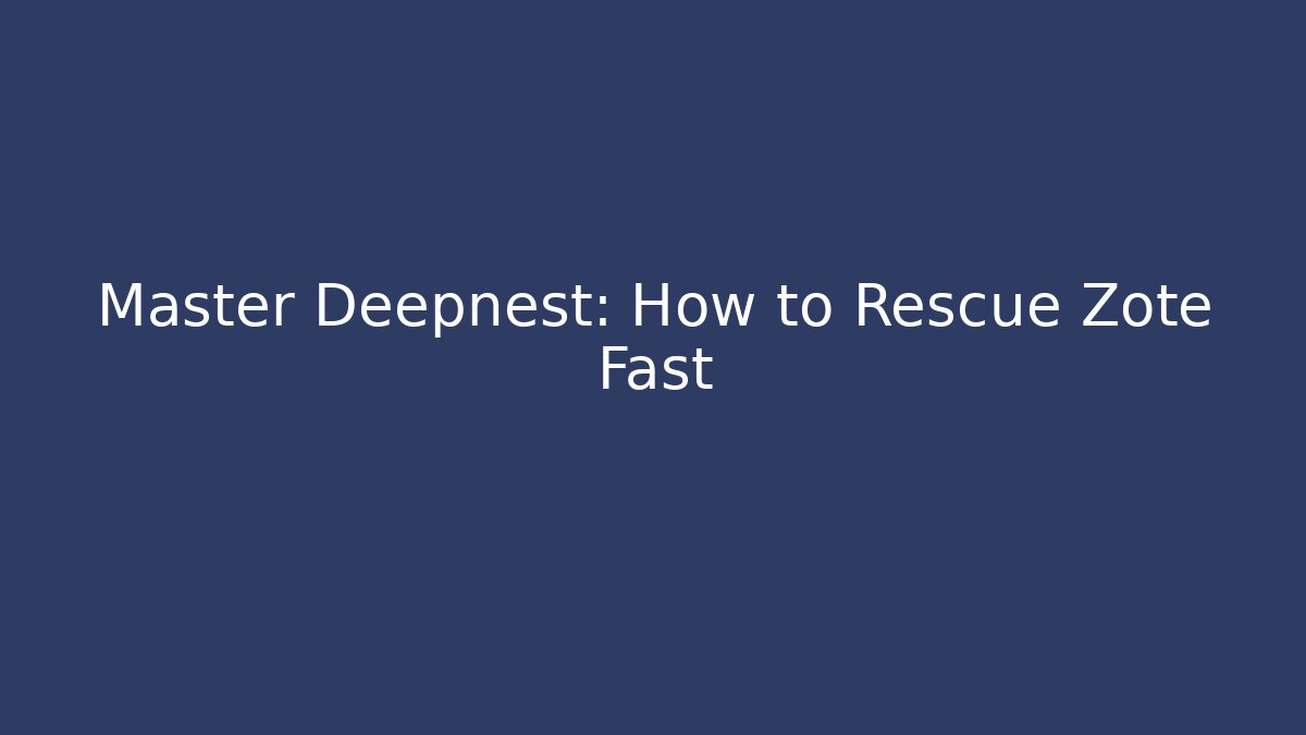 Master Deepnest: How to Rescue Zote Fast - Critter Realm