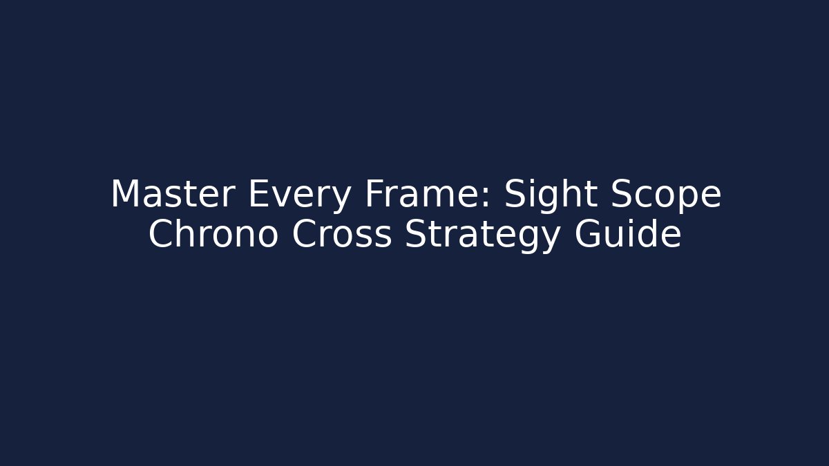 Master Every Frame: Sight Scope Chrono Cross Strategy Guide