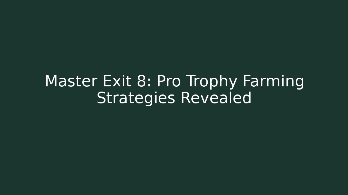 Master Exit 8: Pro Trophy Farming Strategies Revealed