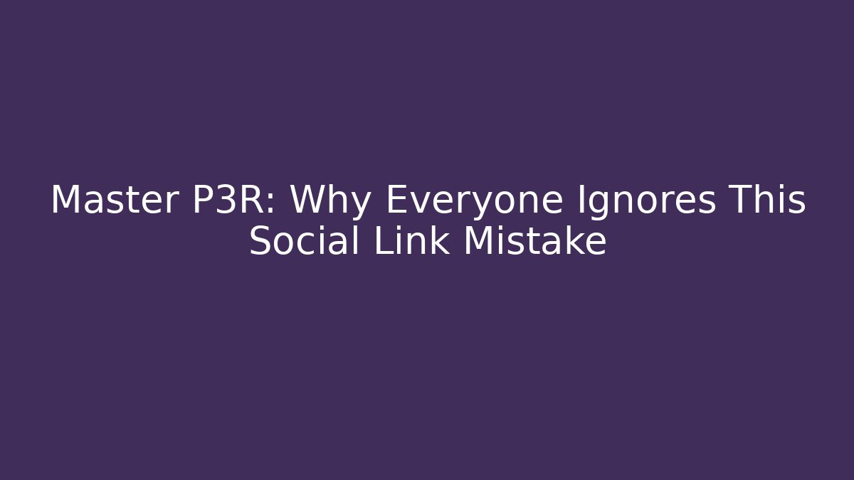 Master P3R: Why Everyone Ignores This Social Link Mistake