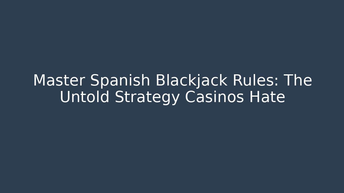 Master Spanish Blackjack Rules: The Untold Strategy Casinos Hate - Critter Realm