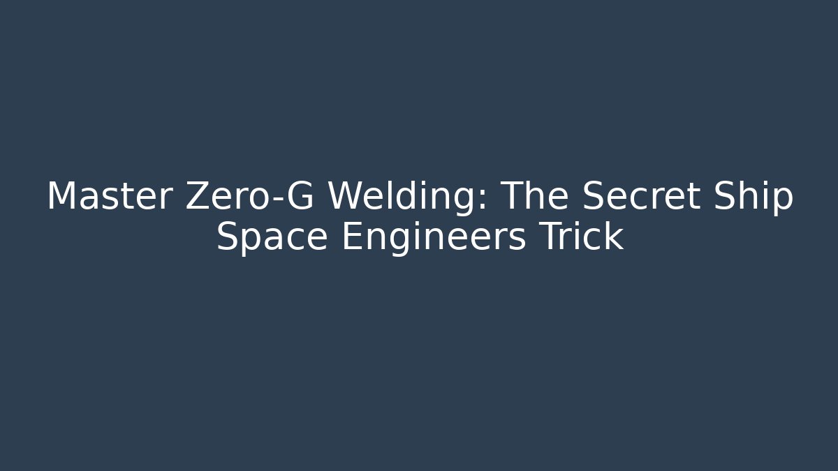Master Zero-G Welding: The Secret Ship Space Engineers Trick