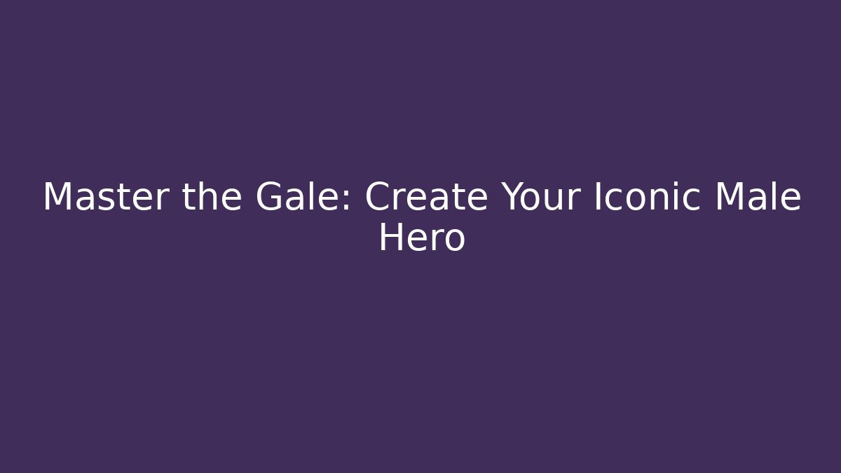 Master the Gale: Create Your Iconic Male Hero