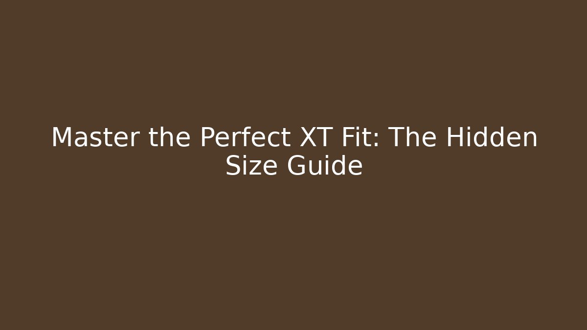 Master the Perfect XT Fit: The Hidden Size Guide - Critter Realm