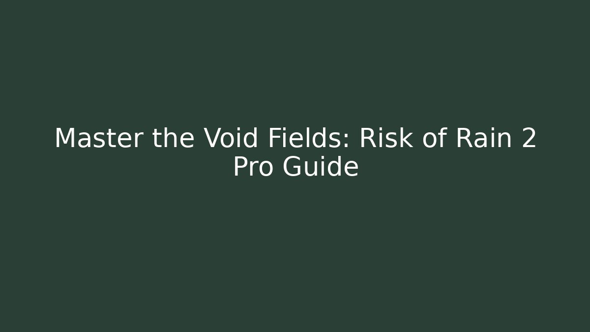 Master the Void Fields: Risk of Rain 2 Pro Guide