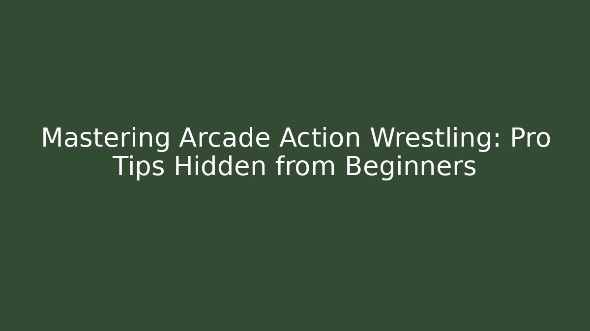 Mastering Arcade Action Wrestling: Pro Tips Hidden from Beginners - Critter Realm