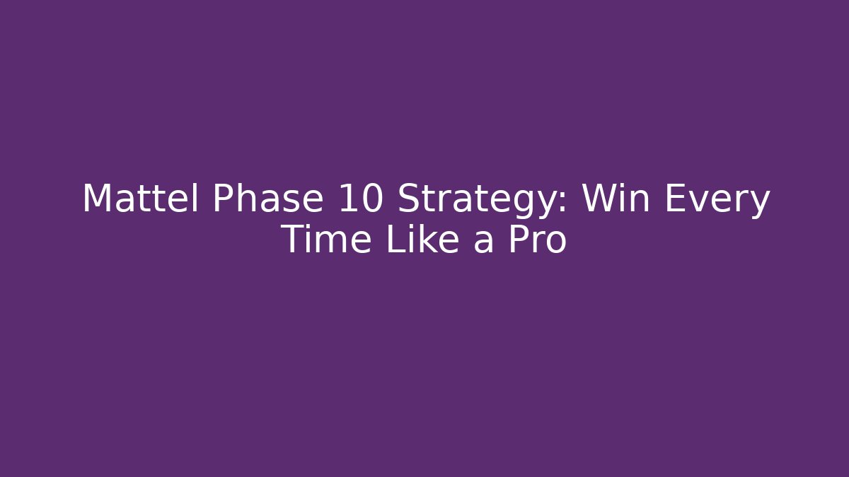 Mattel Phase 10 Strategy: Win Every Time Like a Pro