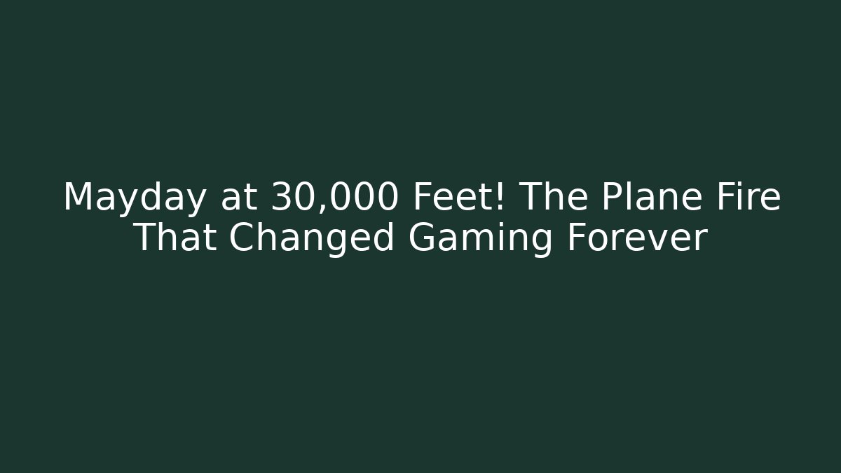 Mayday at 30,000 Feet! The Plane Fire That Changed Gaming Forever