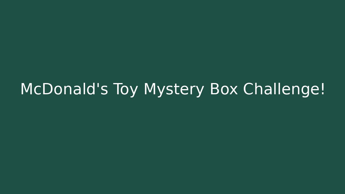 McDonald's Toy Mystery Box Challenge!