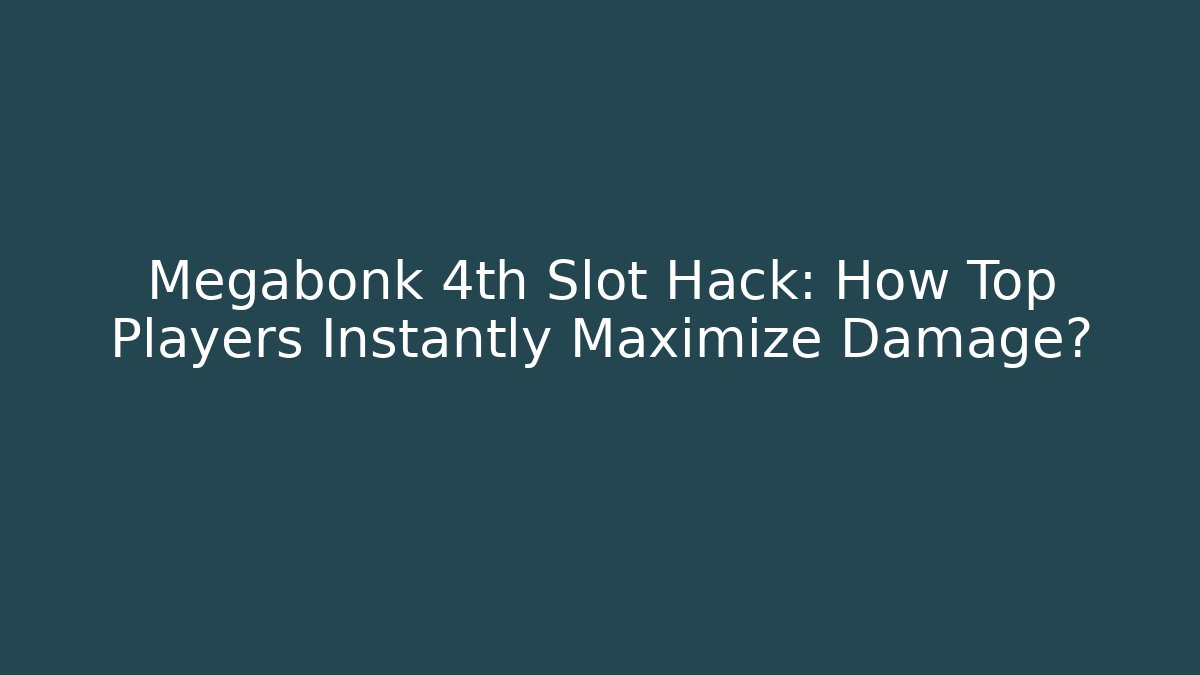 Megabonk 4th Slot Hack: How Top Players Instantly Maximize Damage? - Critter Realm