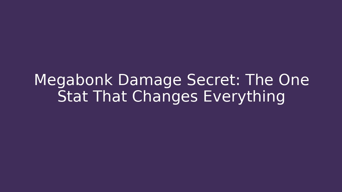 Megabonk Damage Secret: The One Stat That Changes Everything