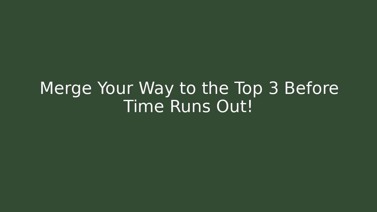 Merge Your Way to the Top 3 Before Time Runs Out!