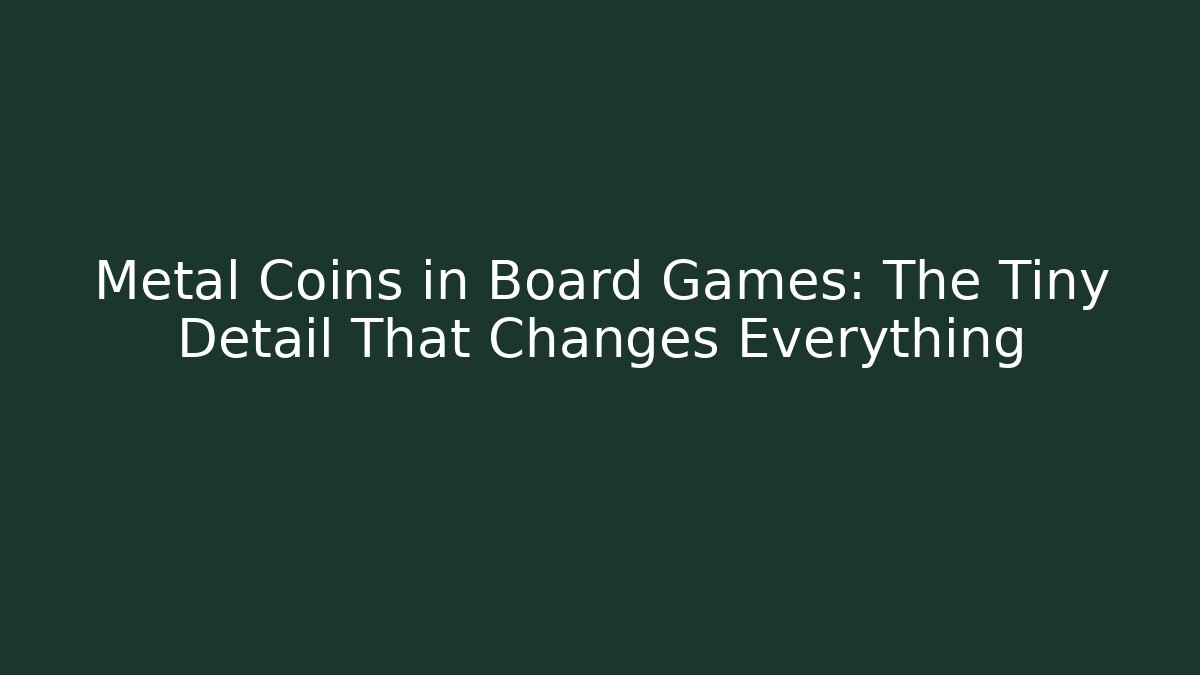 Metal Coins in Board Games: The Tiny Detail That Changes Everything