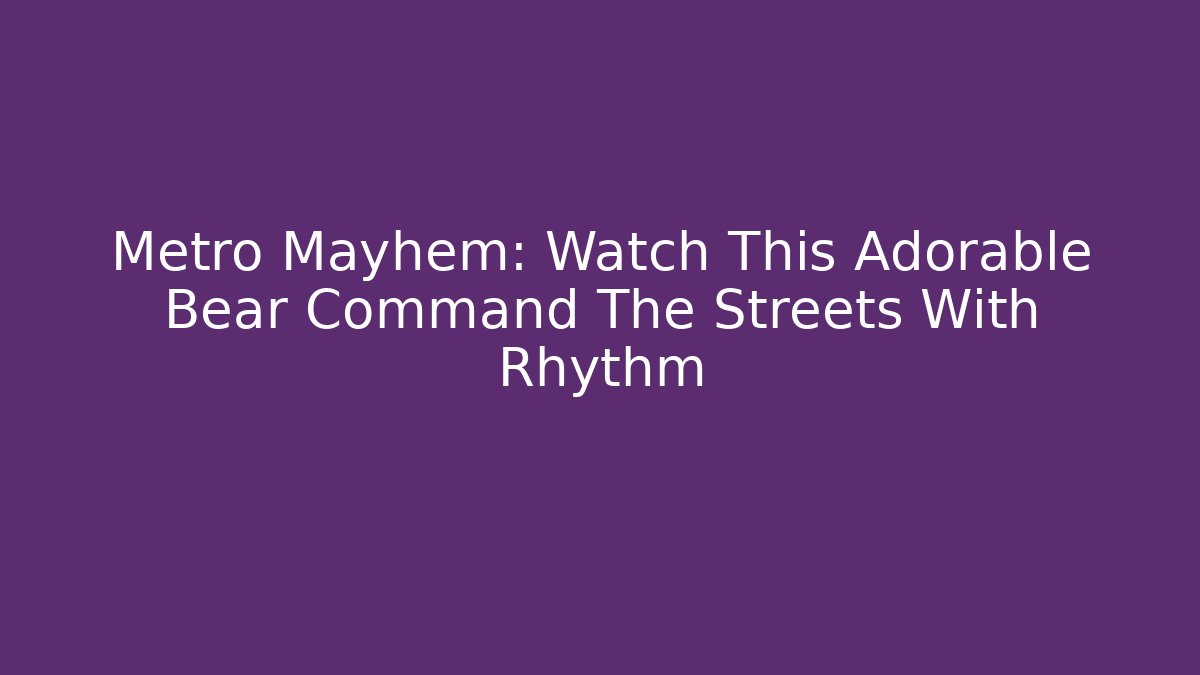 Metro Mayhem: Watch This Adorable Bear Command The Streets With Rhythm