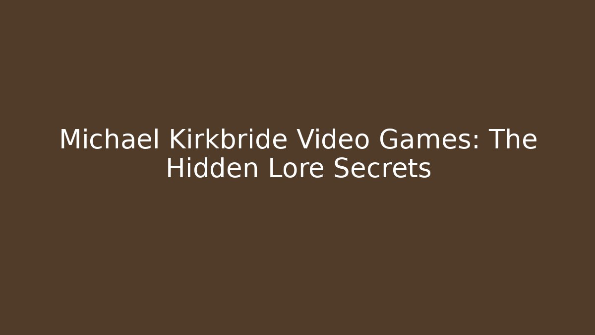 Michael Kirkbride Video Games: The Hidden Lore Secrets - Critter Realm
