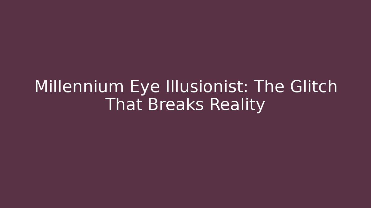 Millennium Eye Illusionist: The Glitch That Breaks Reality