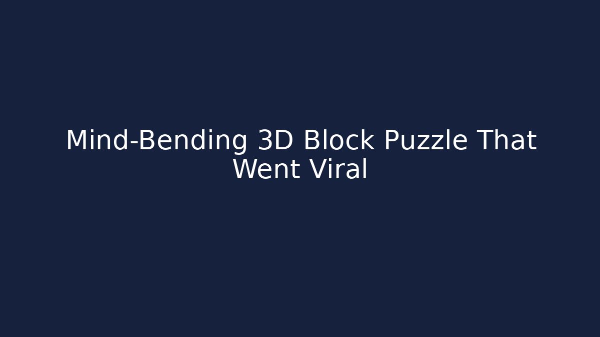 Mind-Bending 3D Block Puzzle That Went Viral