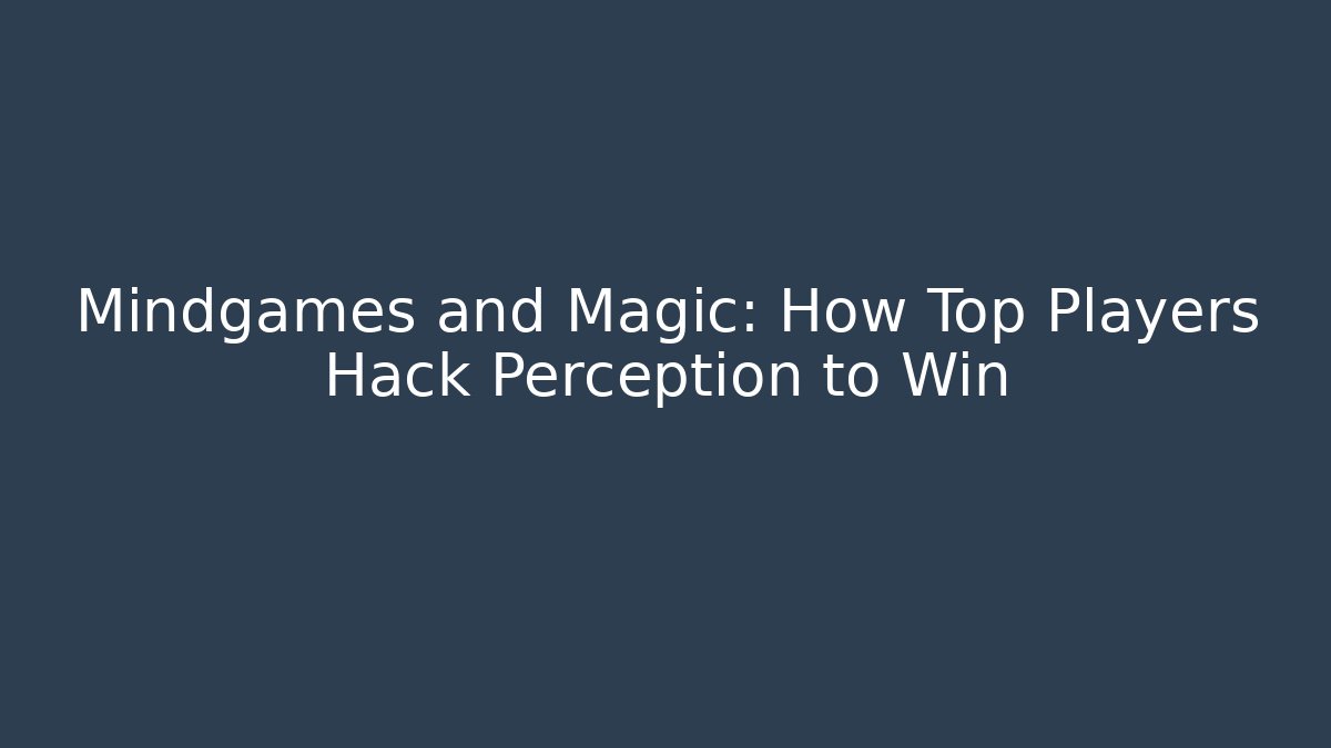 Mindgames and Magic: How Top Players Hack Perception to Win