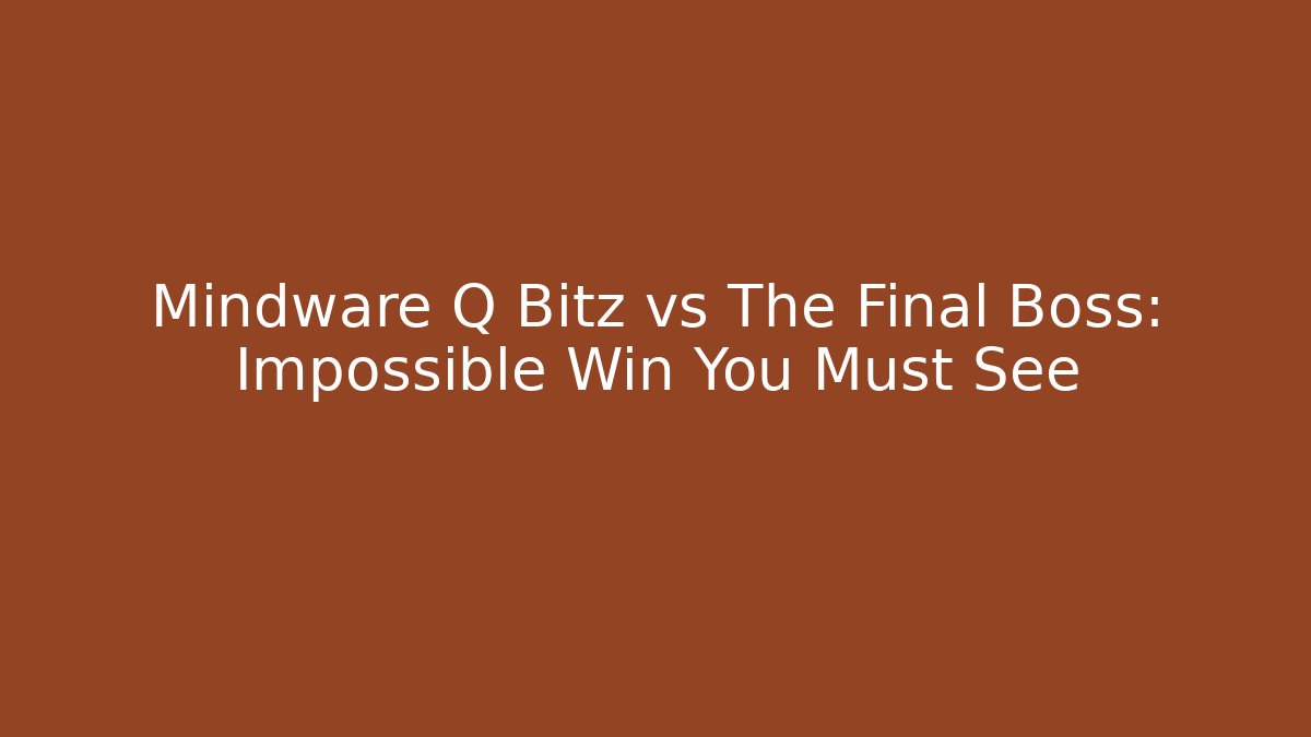 Mindware Q Bitz vs The Final Boss: Impossible Win You Must See - Critter Realm
