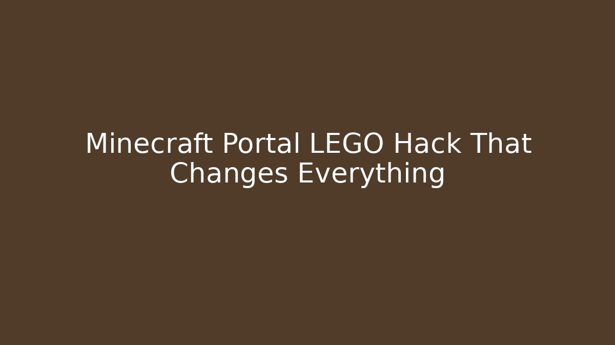 Minecraft Portal LEGO Hack That Changes Everything - Critter Realm
