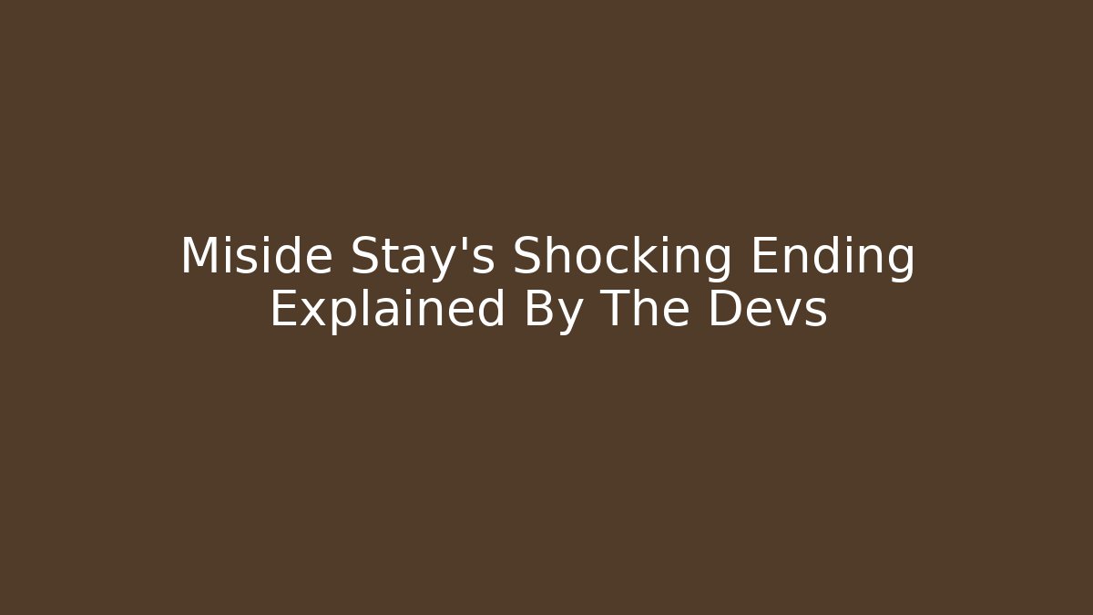 Miside Stay's Shocking Ending Explained By The Devs - Critter Realm