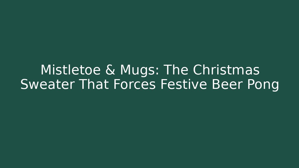Mistletoe & Mugs: The Christmas Sweater That Forces Festive Beer Pong