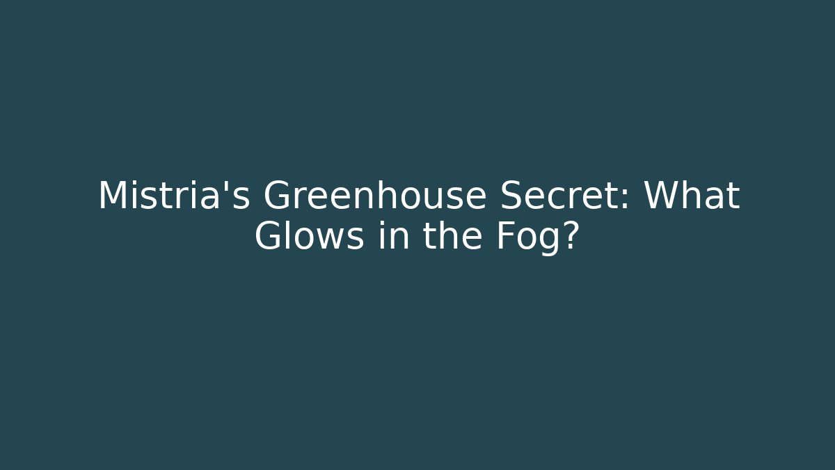 Mistria's Greenhouse Secret: What Glows in the Fog?