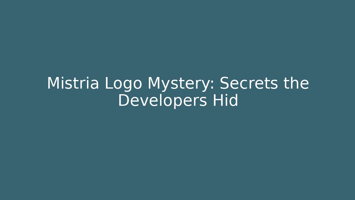 Mistria Logo Mystery: Secrets the Developers Hid