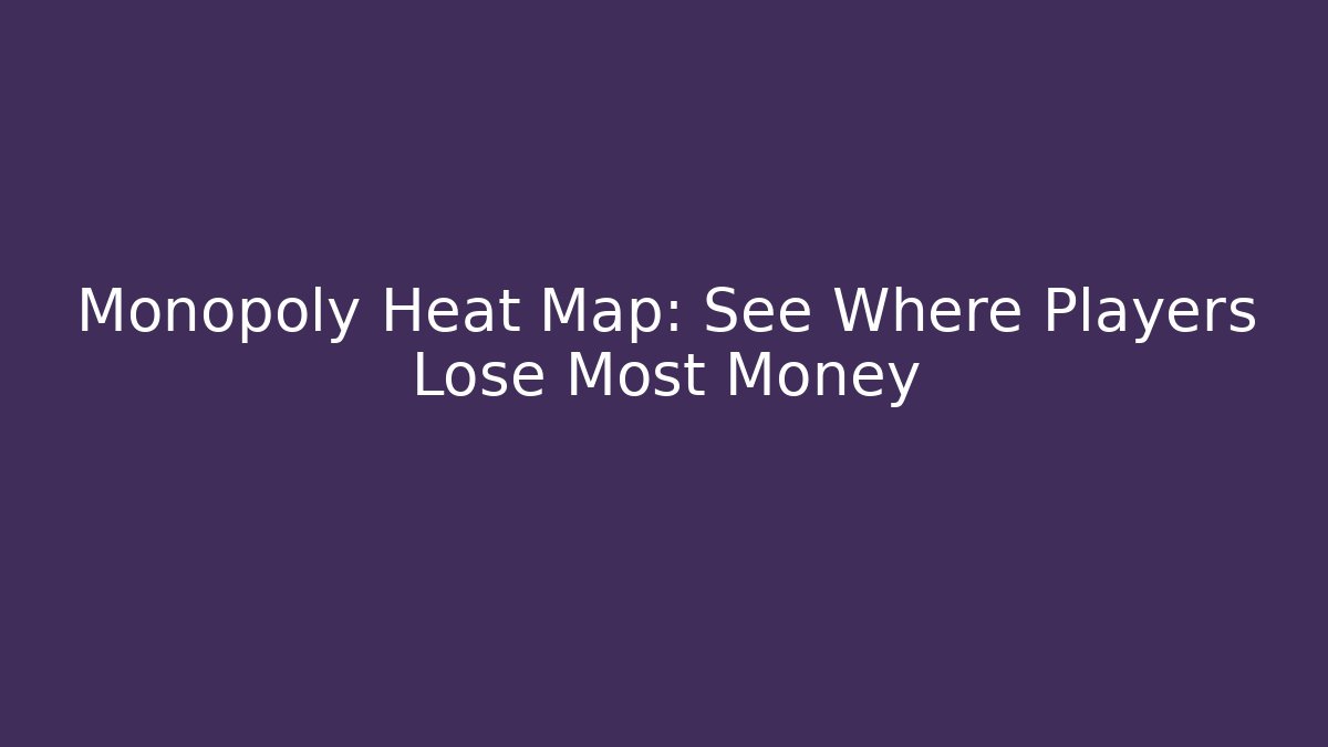 Monopoly Heat Map: See Where Players Lose Most Money