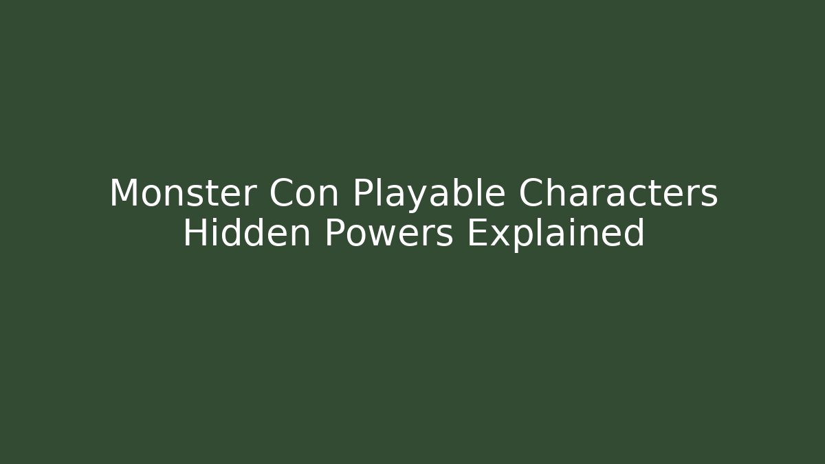 Monster Con Playable Characters Hidden Powers Explained - Critter Realm