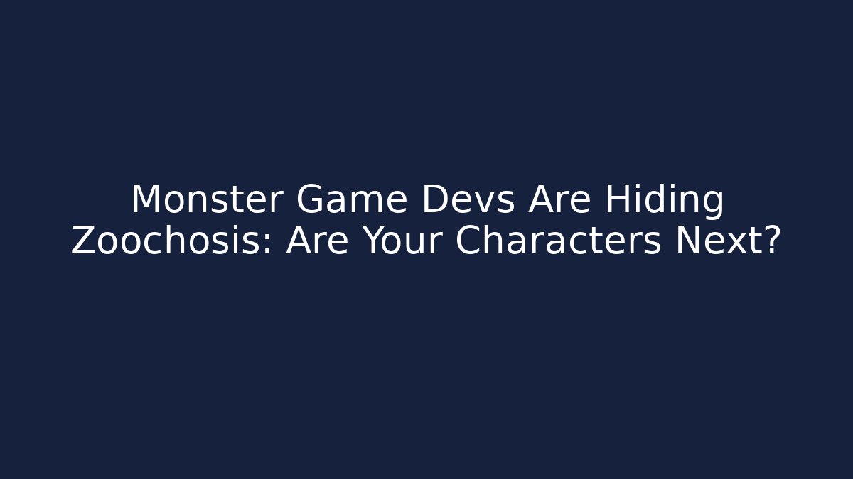 Monster Game Devs Are Hiding Zoochosis: Are Your Characters Next?