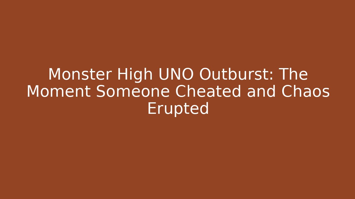 Monster High UNO Outburst: The Moment Someone Cheated and Chaos Erupted