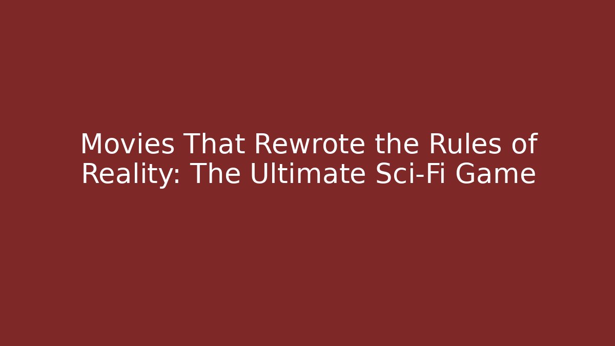 Movies That Rewrote the Rules of Reality: The Ultimate Sci-Fi Game