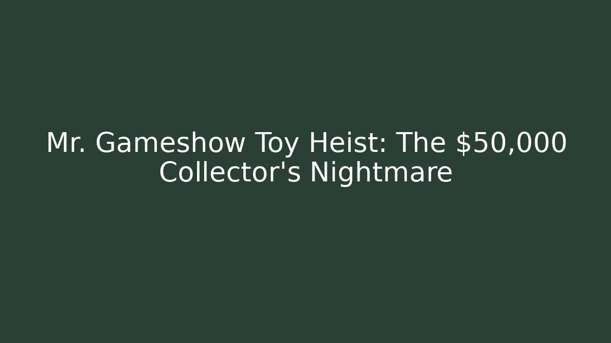 Mr. Gameshow Toy Heist: The $50,000 Collector's Nightmare
