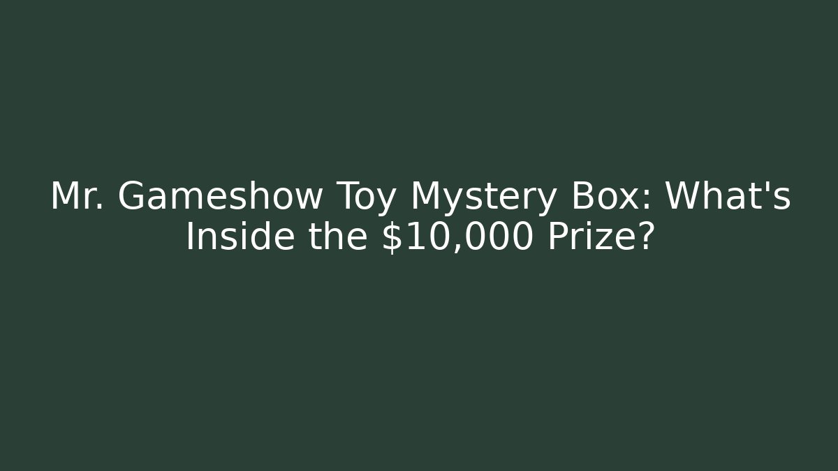 Mr. Gameshow Toy Mystery Box: What's Inside the $10,000 Prize?