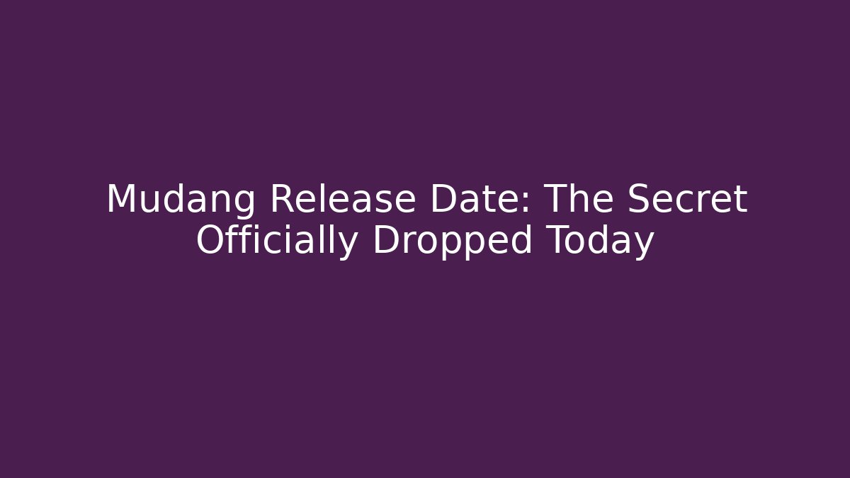 Mudang Release Date: The Secret Officially Dropped Today