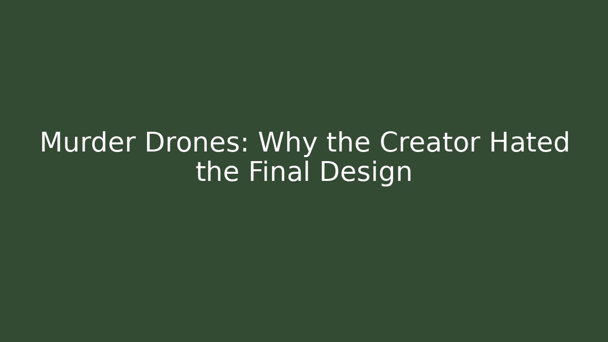 Murder Drones: Why the Creator Hated the Final Design