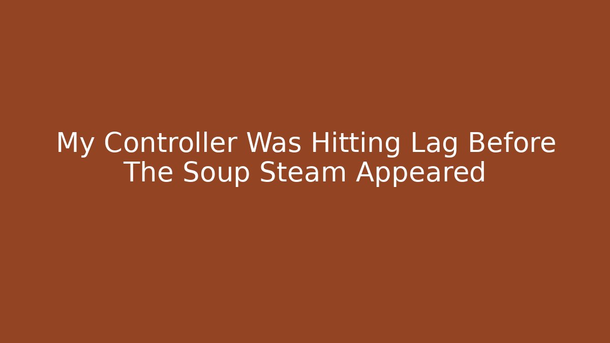 My Controller Was Hitting Lag Before The Soup Steam Appeared