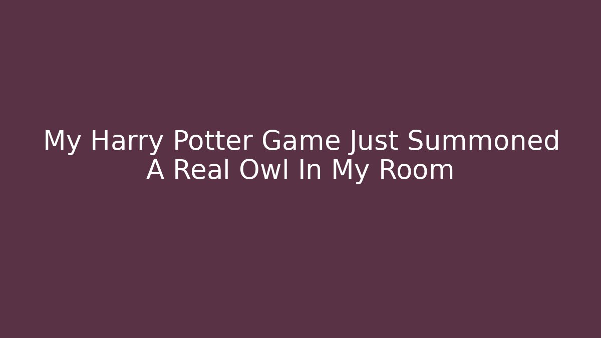 My Harry Potter Game Just Summoned A Real Owl In My Room