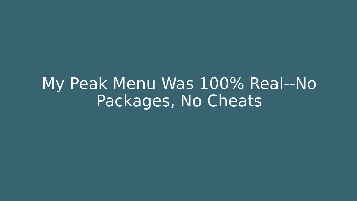 My Peak Menu Was 100% Real—No Packages, No Cheats - Critter Realm
