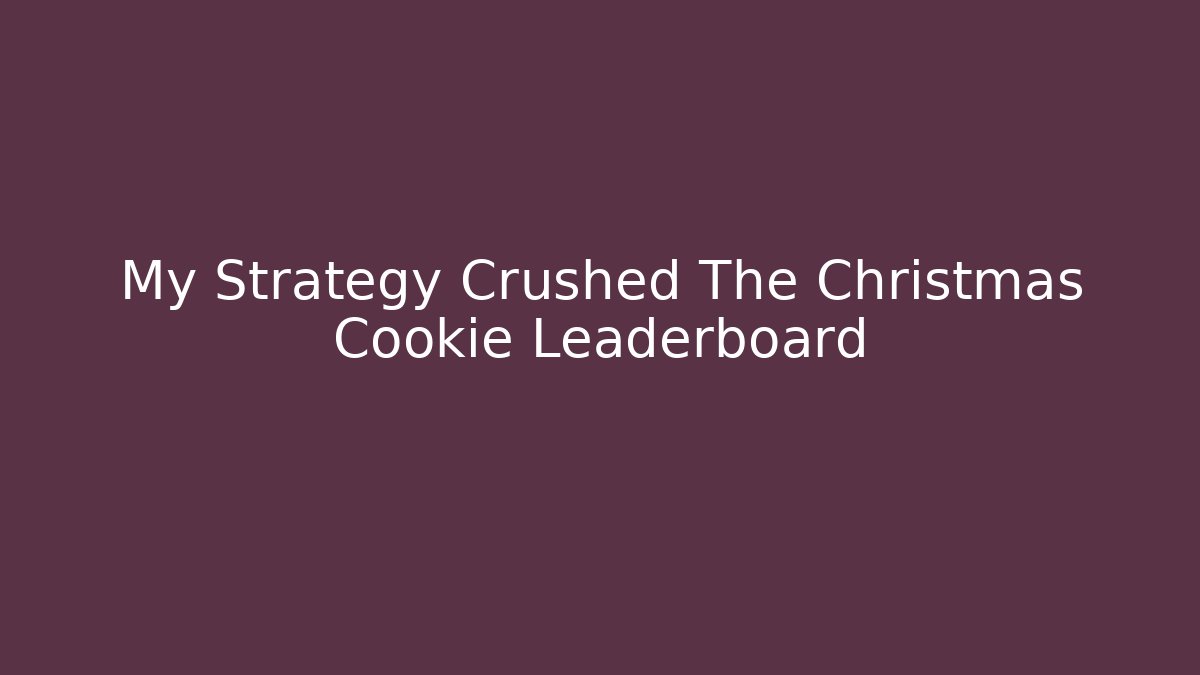 My Strategy Crushed The Christmas Cookie Leaderboard