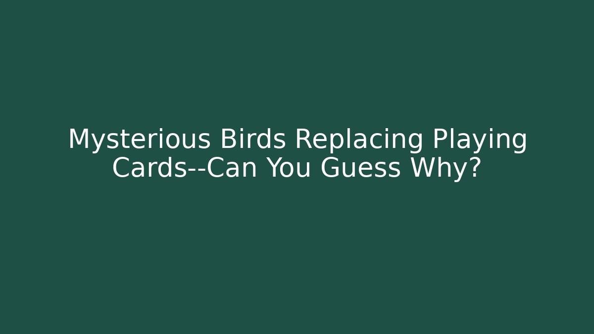 Mysterious Birds Replacing Playing Cards—Can You Guess Why?