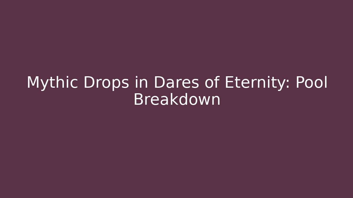 Mythic Drops in Dares of Eternity: Pool Breakdown