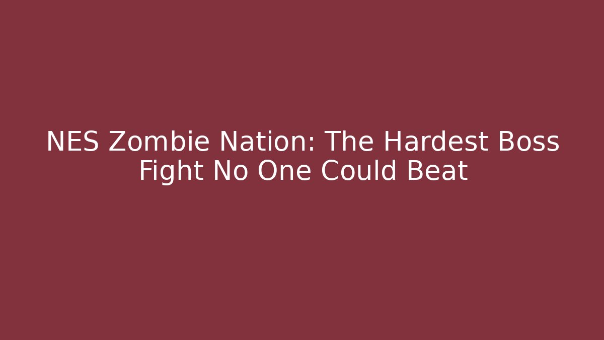 NES Zombie Nation: The Hardest Boss Fight No One Could Beat