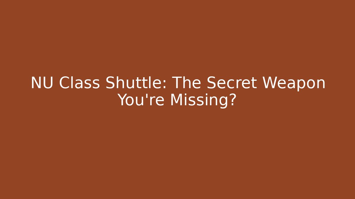 NU Class Shuttle: The Secret Weapon You're Missing? - Critter Realm
