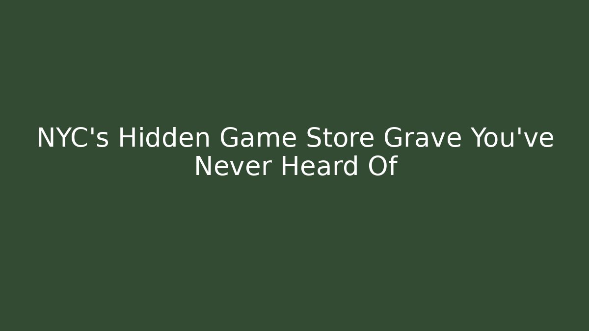 NYC's Hidden Game Store Grave You've Never Heard Of - Critter Realm