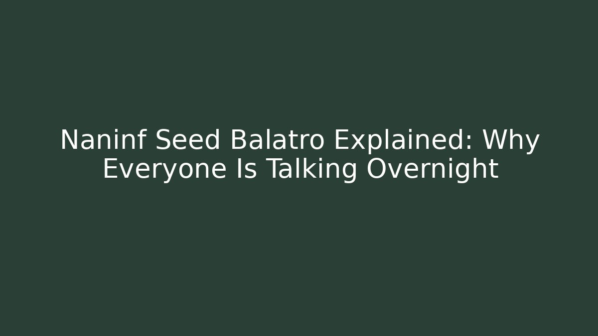 Naninf Seed Balatro Explained: Why Everyone Is Talking Overnight